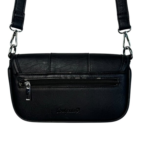 Sourpuss Aimee Clutch Purse Crossbody Black w/ Silver Studded Punk Emo   Conditi - Picture 4 of 11